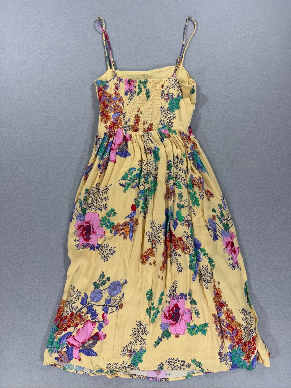 Urban Outfitters Sylvia Yellow Floral Prairie Midi Dress Corset Cottagecore - Picture 14 of 16